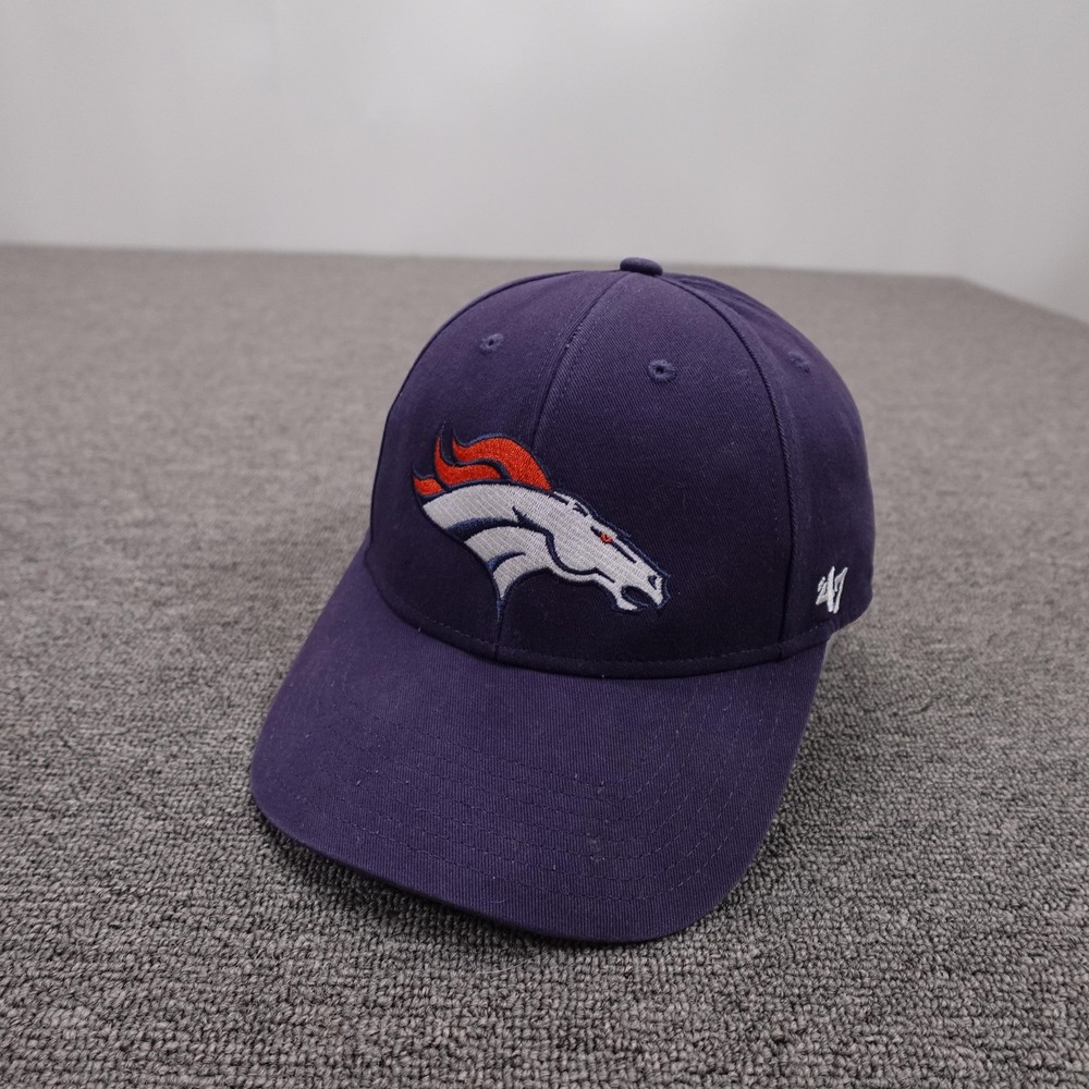 Denver Broncos Hat Cap Strap Back Boys One Size Navy Blue NFL Football '47 Youth